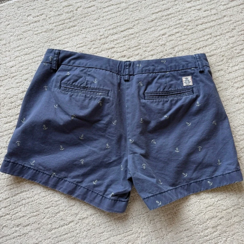 Tommy‎ Hilfiger Womens Navy Blue Anchor Print Chino Shorts Nautical Size 10